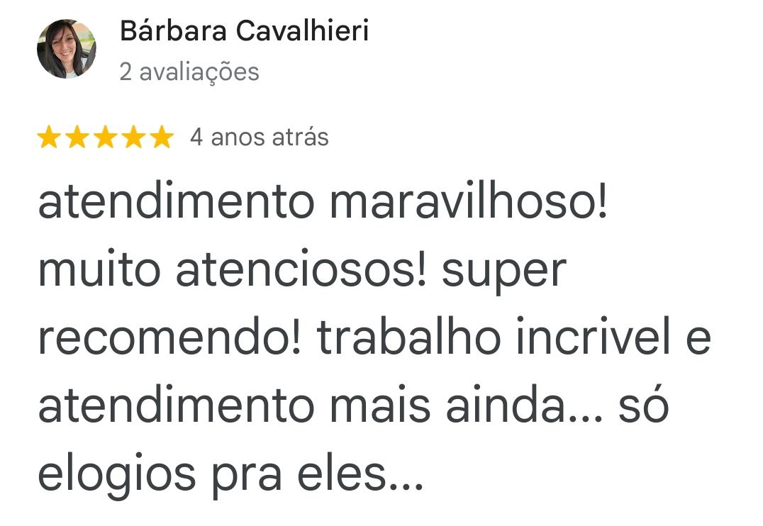 Avaliação de Bárbara Cavalhieri — 5 estrelas no Google